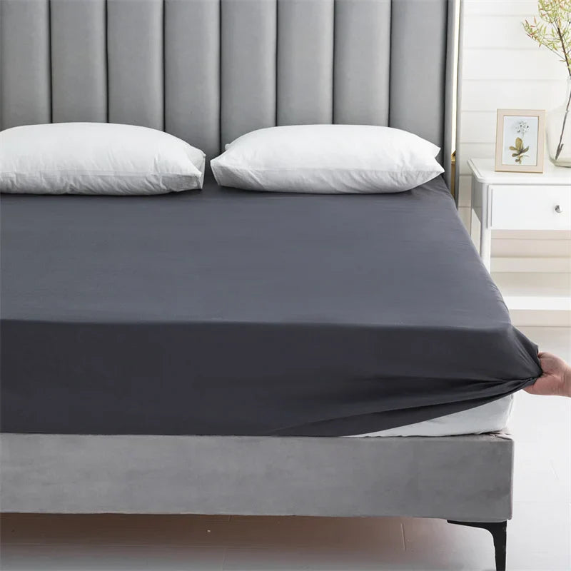Afralia™ Luxe Sanding Fitted Sheet: High-Quality King Queen Bed Linen