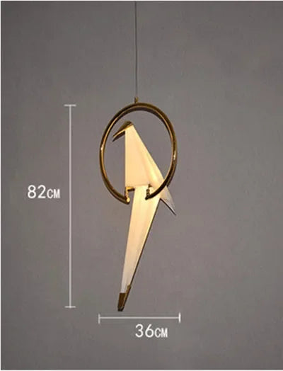 Afralia™ Crane Chandelier Iron LED Light for Bedroom Dining Children's Room