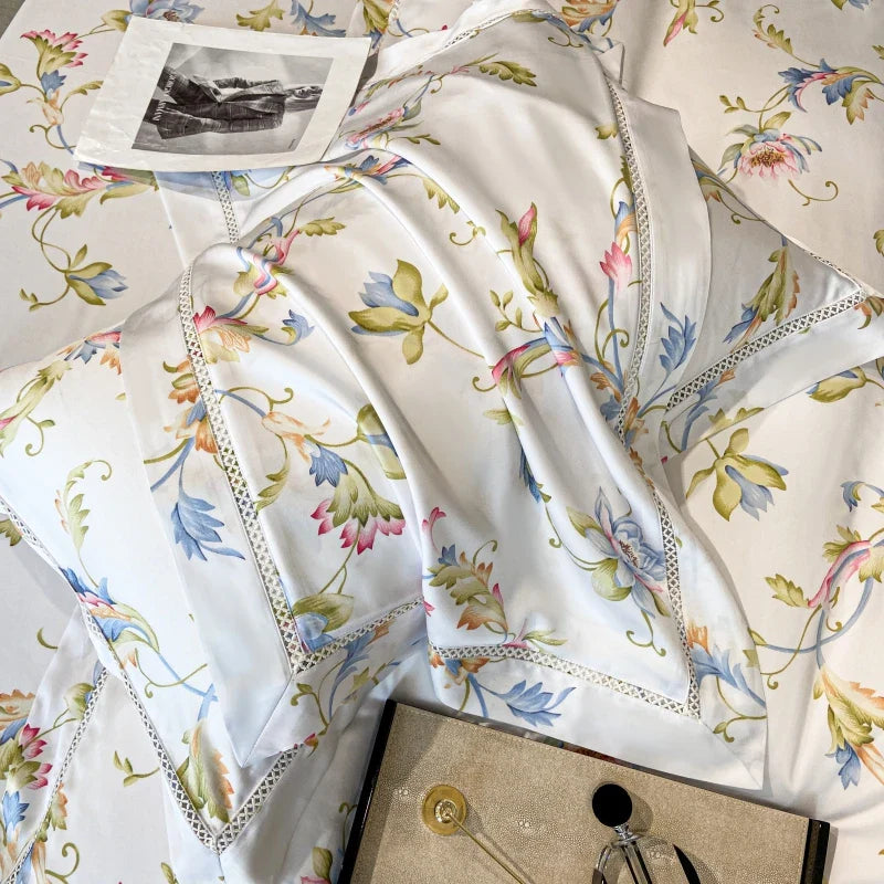Afralia™ Silky Eucalyptus Fiber Bedding Set with Flower Prints