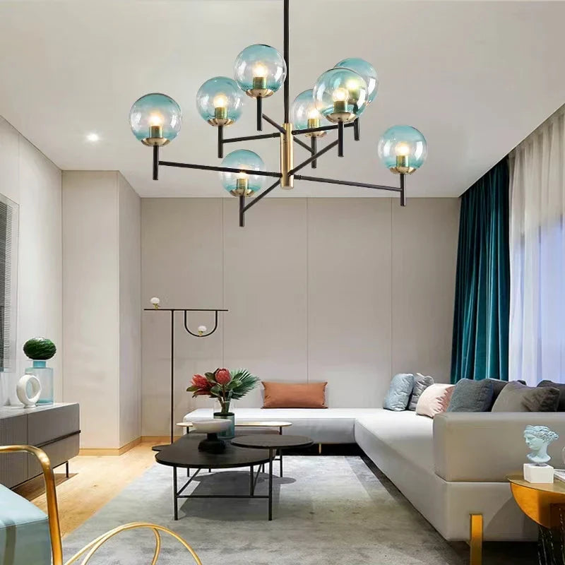 Afralia™ Nordic Wrought Iron Chandelier for Kitchen Living Room Bedroom Lighting
