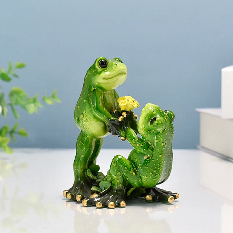 Afralia™ Mini Frog Figures: Interior Animal Statues for Home Office Decor & Gifts