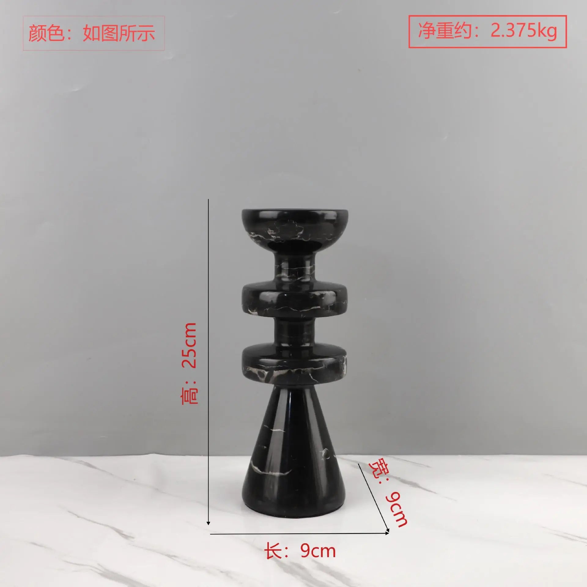 Afralia™ Black Marble Candle Holder, Modern Yellow Stone Candle Holder