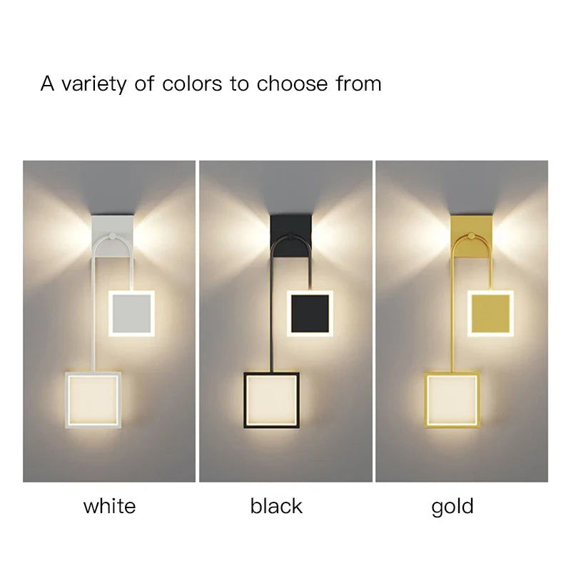 Afralia™ Modern Black LED Wall Lights for Room Bedroom Living Minimalism Night Light