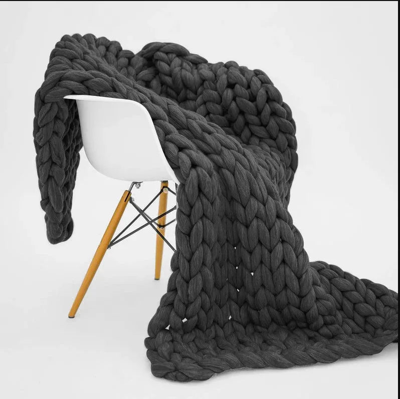 Afralia™ Wool Knit Newborn Blankets for Photography Props, Handwoven Thick Blankets for Spring-Autumn