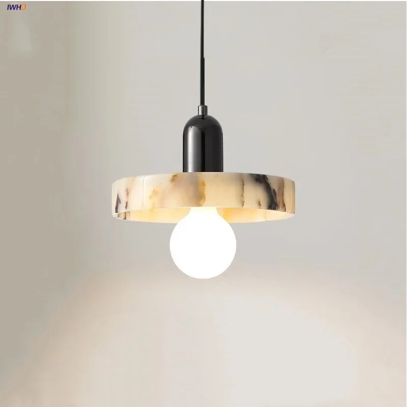 Afralia™ LED Pendant Lights Bulgari Stone Adjustable Steel Hang Lamp Lighting