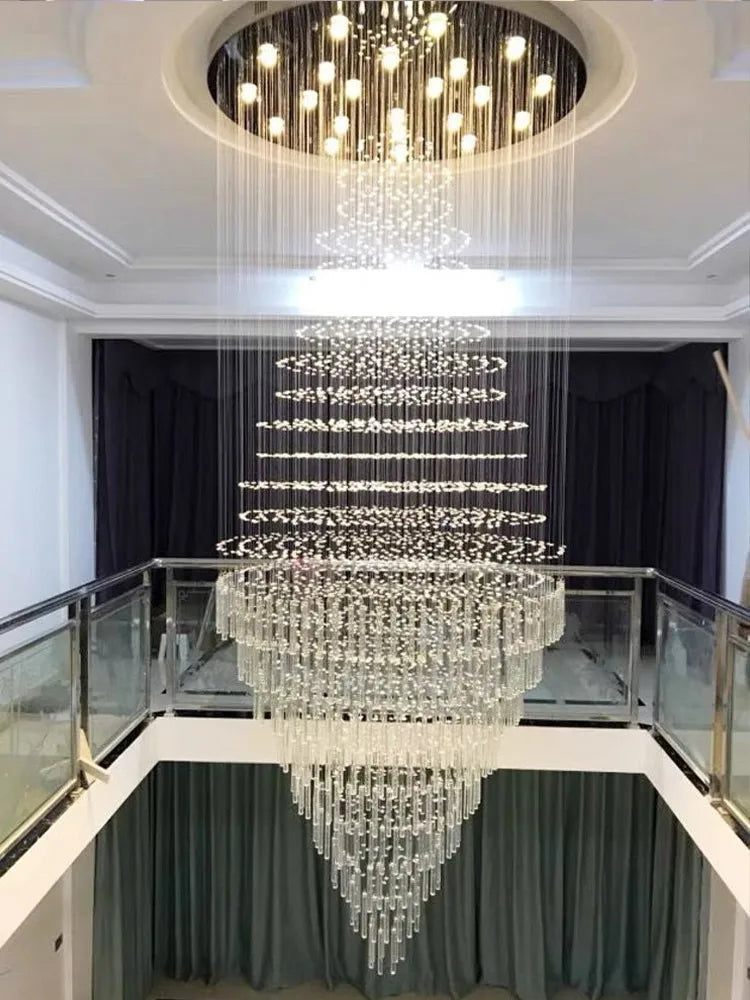 Afralia™ Crystal Chandelier: Modern Nordic LED Pendant Light for Kitchen Living Room Staircase