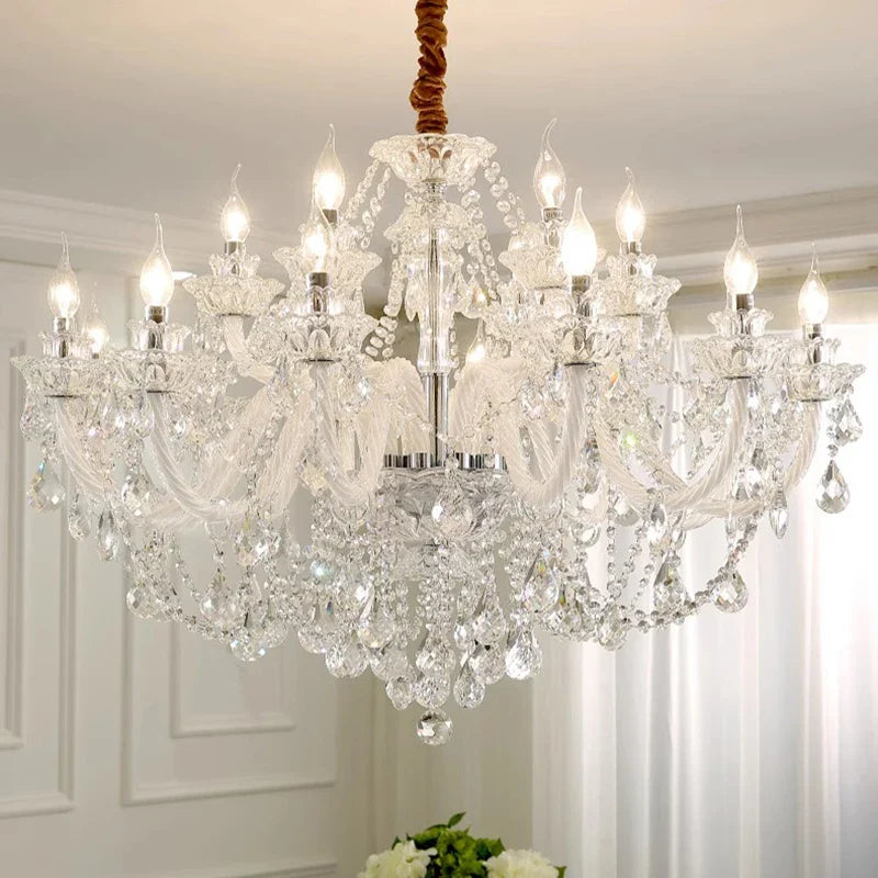 Afralia™ Crystal Chandelier: Modern Home Decoration Pendant Lights for Living & Dining Room