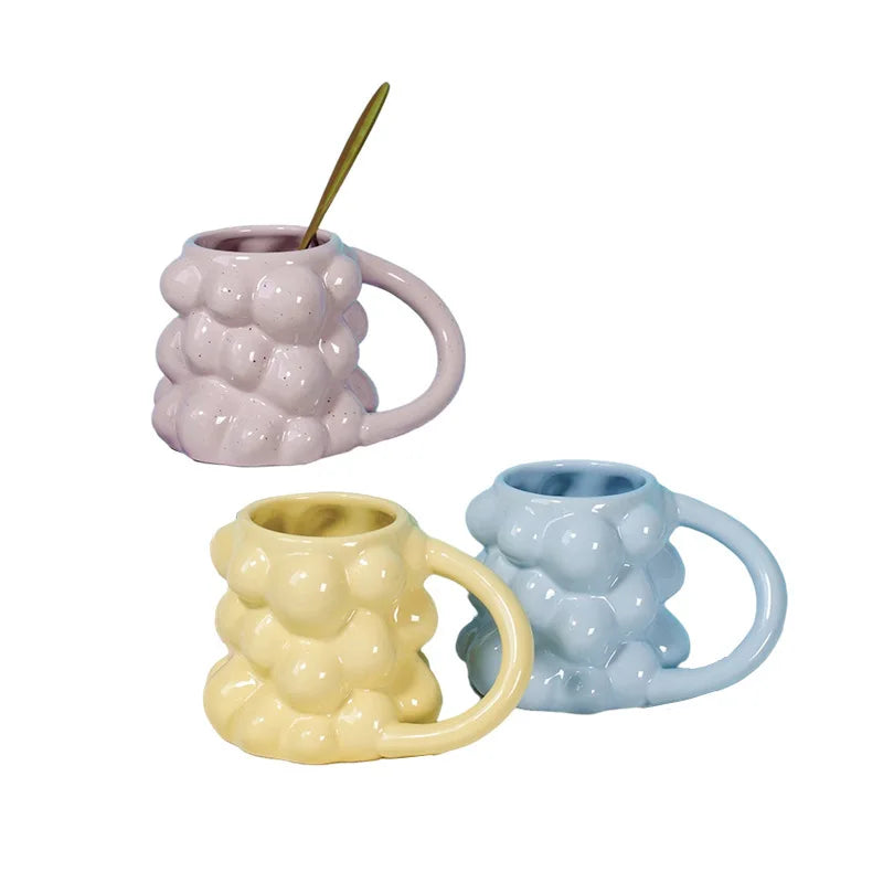 Afralia™ Grape Ceramic Mug: Cute, High Value, Office & Home Milk Cup, Women's Gift.