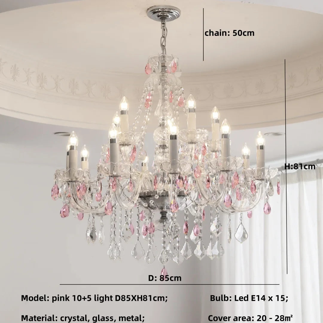 Afralia™ Blue Crystal Chandelier: Luxury E14 Pendant Lights for Living Room and Bedroom