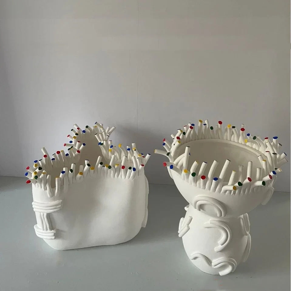 Afralia™ Abstract Coral Shapes Flower Pot Vase: Colorful Ceramic Handicraft for Home Decoration