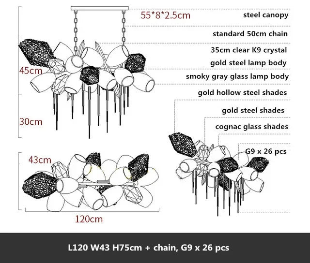 Afralia™ Crystal Duplex Chandelier: Modern Artistic Living Room Lighting