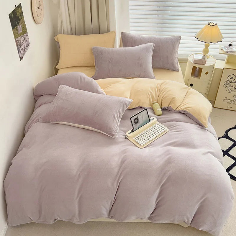 Afralia™ Milk Velvet Duvet Cover: Double-Sided Flannel, Warm & Skin-Friendly Comforter Cover