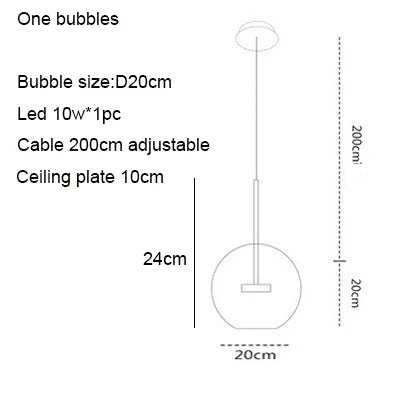 Afralia™ Nordic Mickey LED Glass Ball Pendant Light for Home Decor and Kitchen Lighting