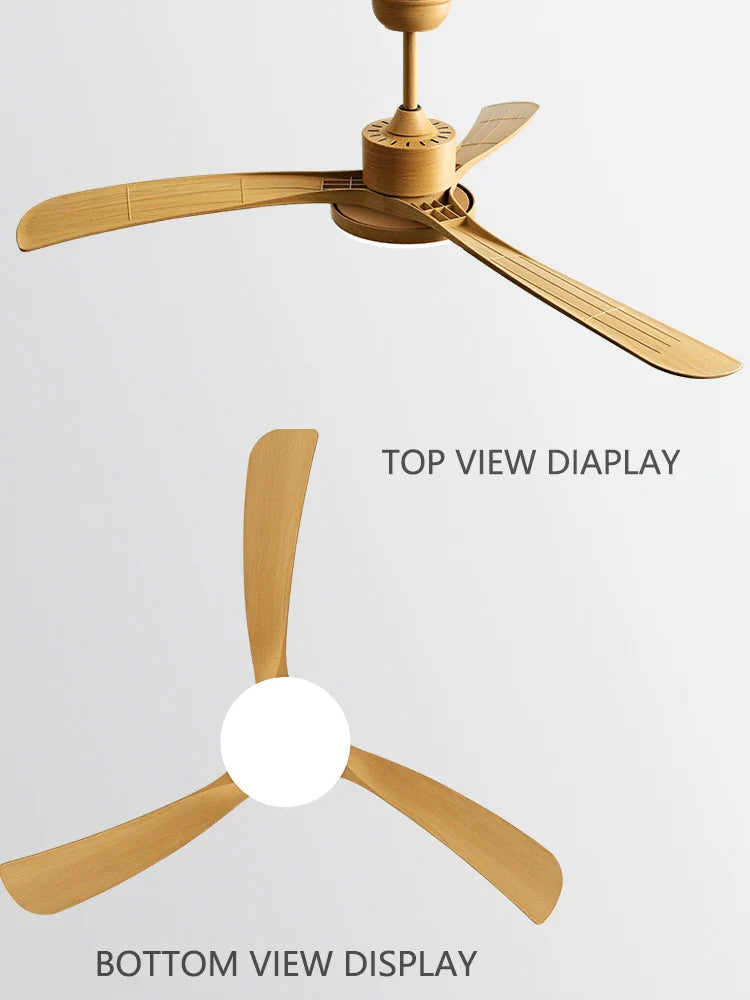 Afralia™ 56 Inch 3-Leaf Fan Light with Remote Control for Modern Restaurant Settings