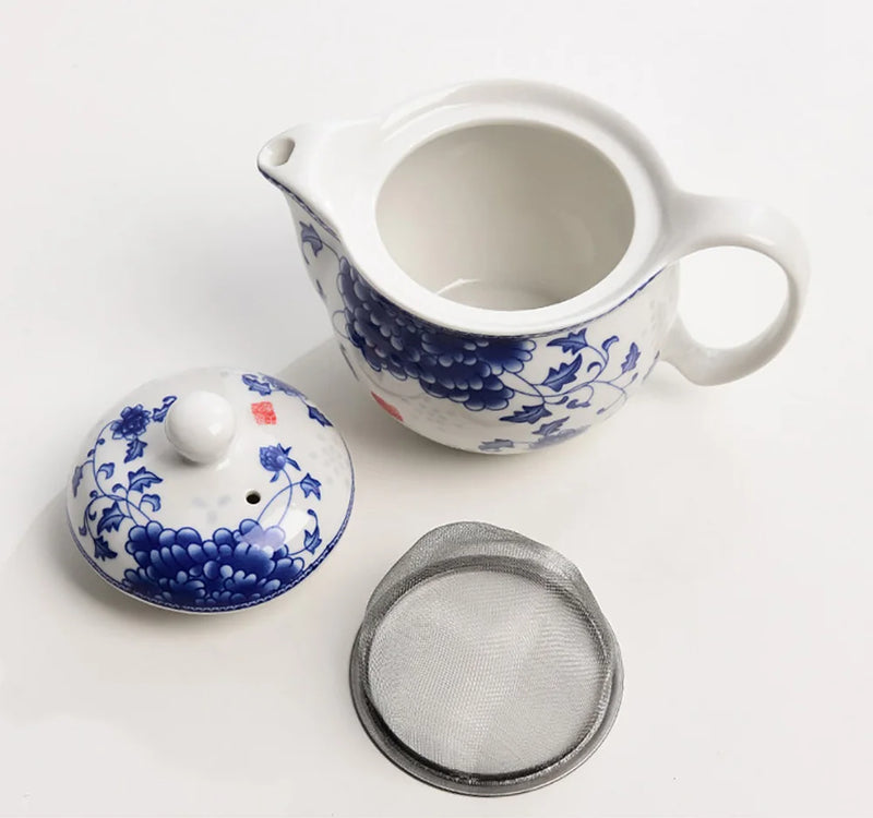 Afralia™ Blue and White Porcelain Tea Pot Set