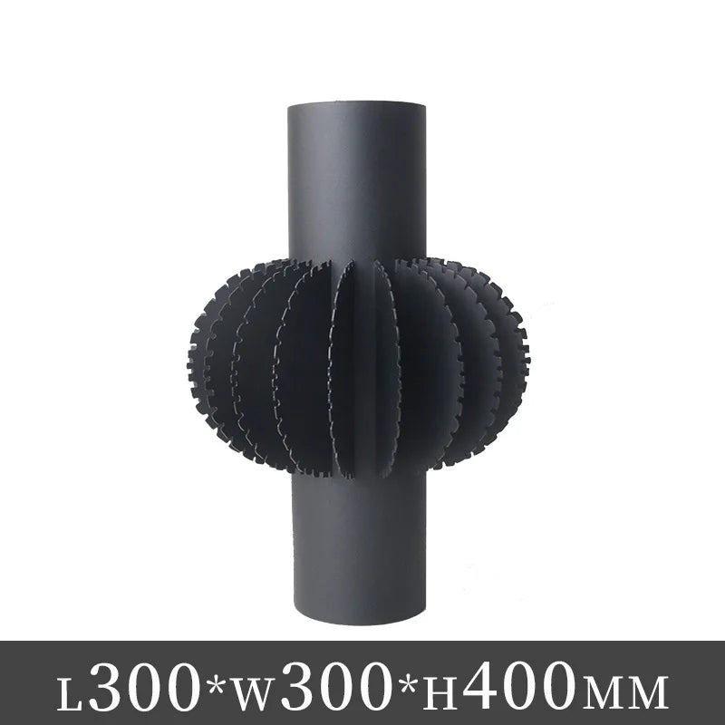 Afralia™ Geometric Serrated Metal Flower Vase – Abstract Cylinder Home Decor