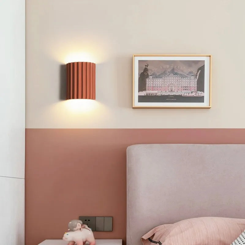 Afralia™ Nordic Macaron Stripe LED Wall Lamp for Stylish Home Illumination