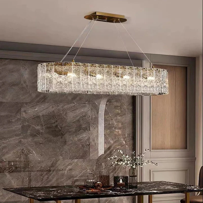 Afralia™ Clear Glass LED Chandelier: Modern Luxury Living Room Art Deco Ceiling Light