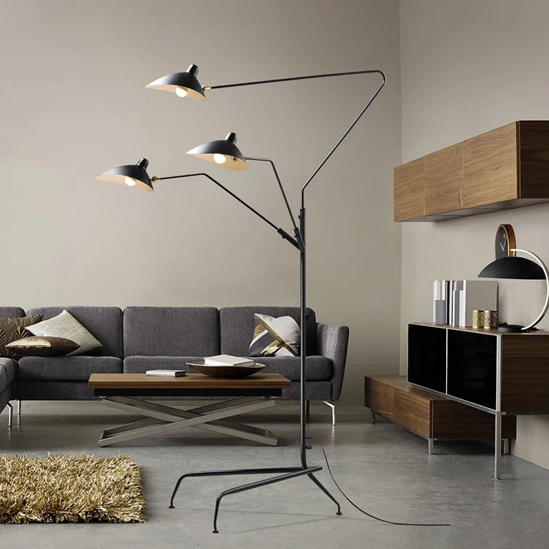 Afralia™ Black Nordic Floor Lamp for Living Room, Designer Aluminum Standing Light