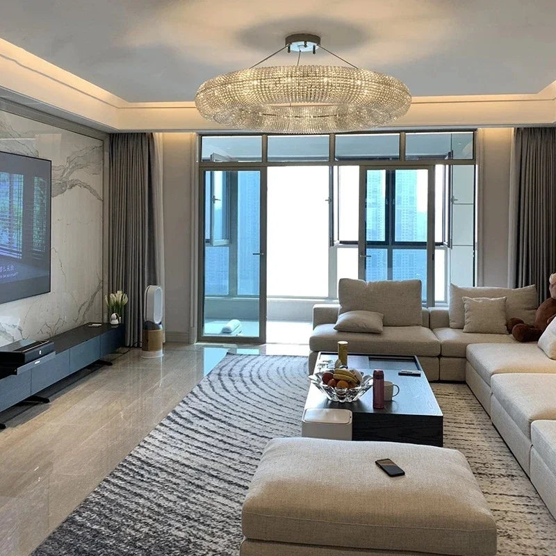 Afralia™ LED Crystal Chandelier: Luxury Lighting Fixture for Living Room, Dining Room, Bedroom, Hotel Lobby