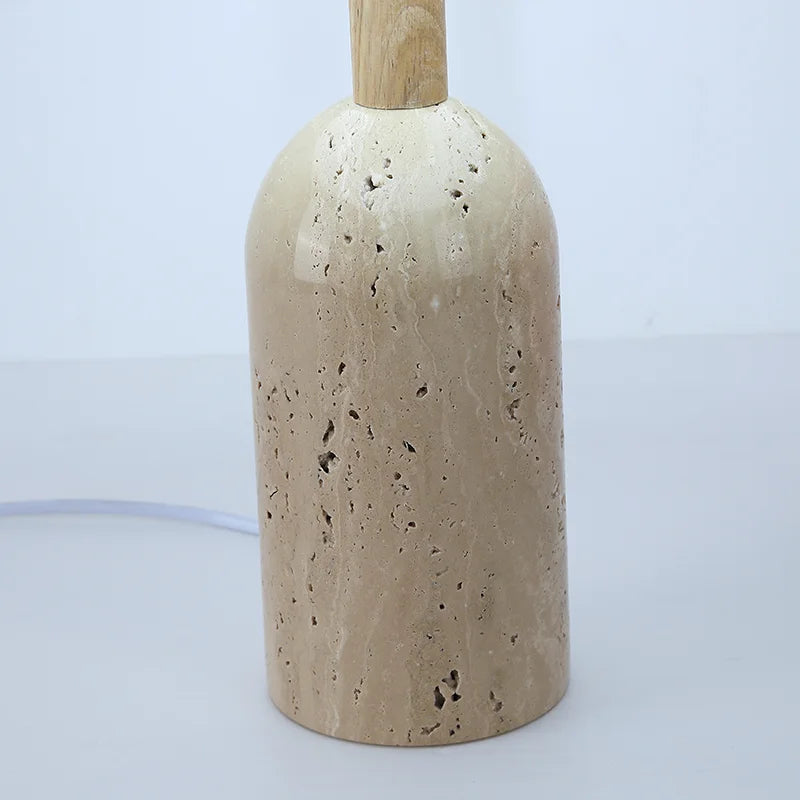 Afralia™ Retro Vintage Natural Stone Table Lamp with Fabric Lampshade for Home and Hotel
