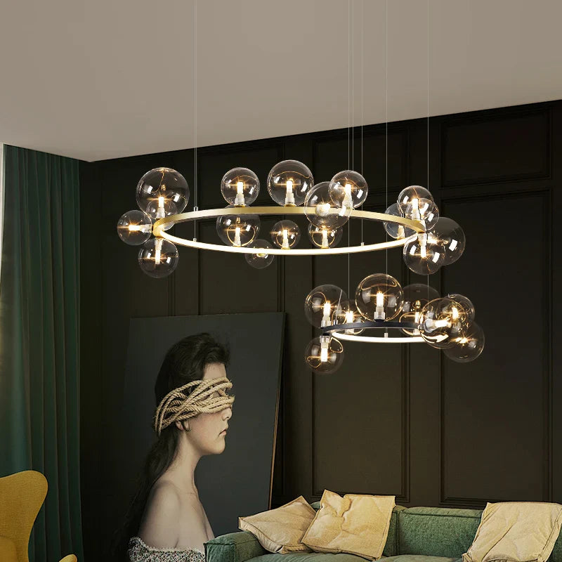 Afralia™ Nordic Glass LED Chandelier for Modern Home Decor