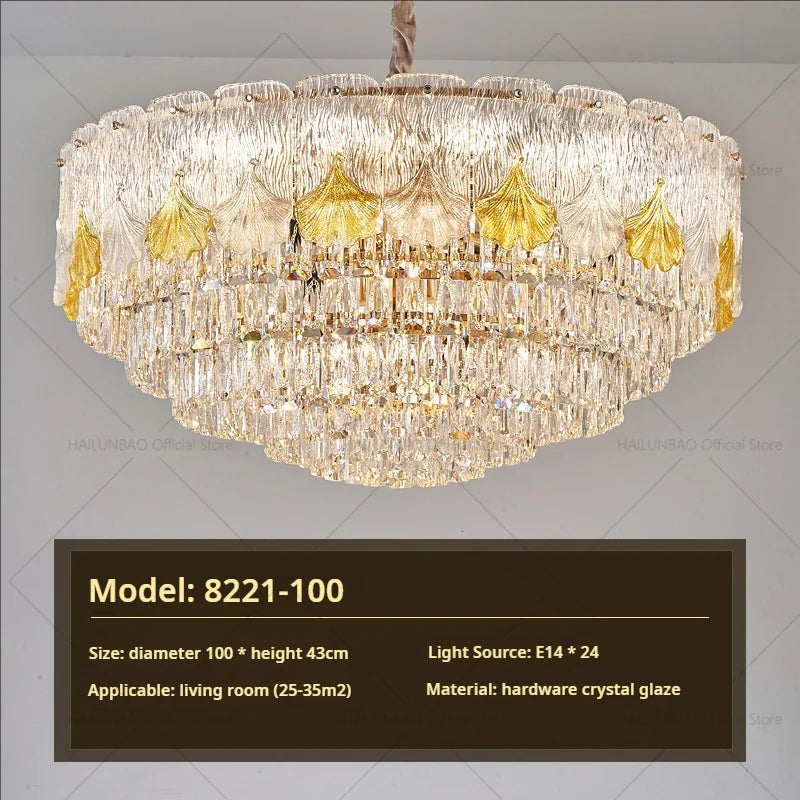 Afralia™ European Crystal Chandelier Light for Luxury Living Room, Dining Room, Hall and Villa