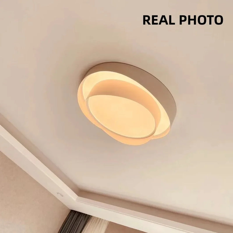 Afralia™ Modern White LED Ceiling Light - Nordic Minimalism Luminarias for Bedroom