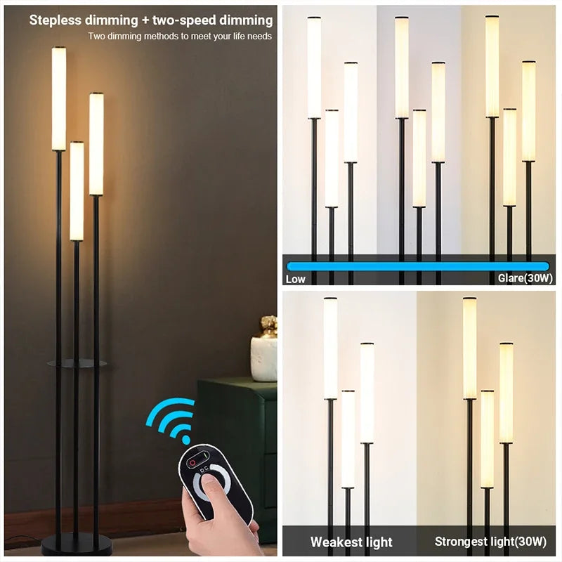 Afralia™ LED Shelf Floor Lamp Dimmable Remote Control Room Lighting