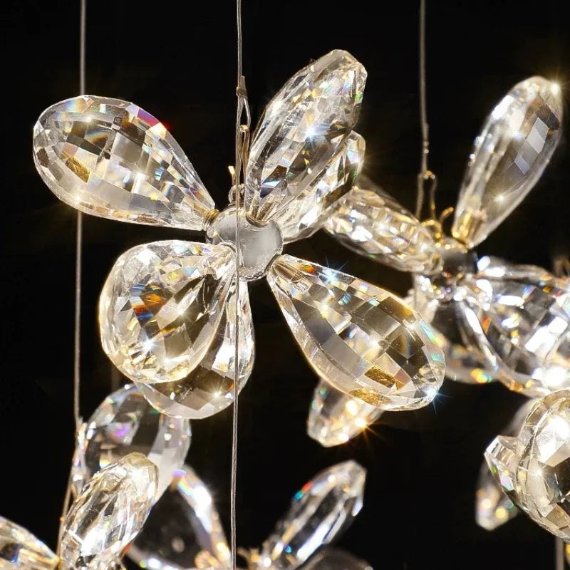 Afralia™ Crystal LED Chandelier: Modern Luxury Flower Shaped Decorative Lighting
