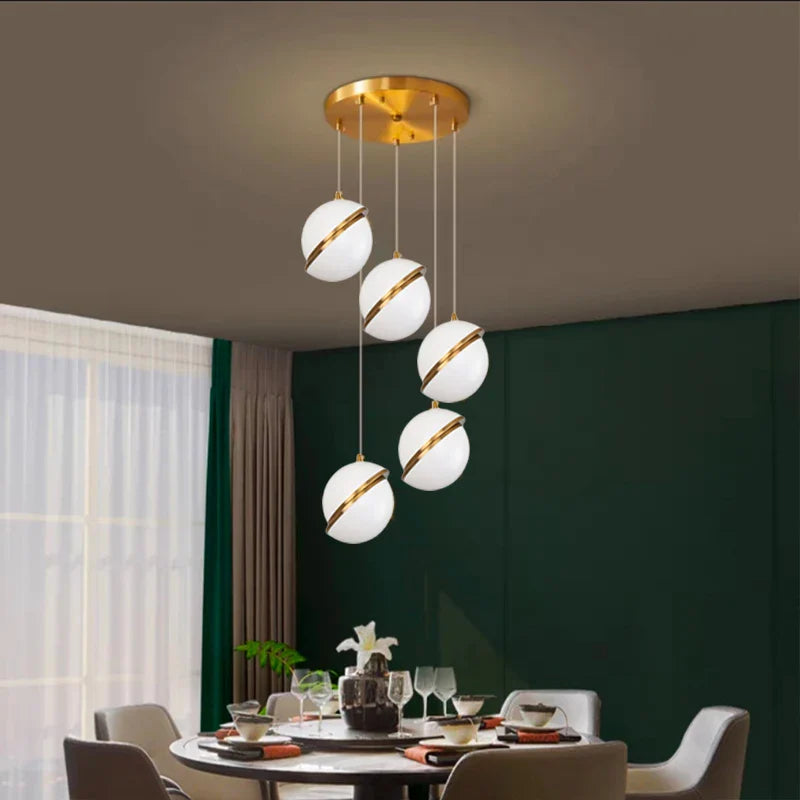 Afralia™ White Ball Bubble Nordic Pendant Lamp for Kitchen and Living Room