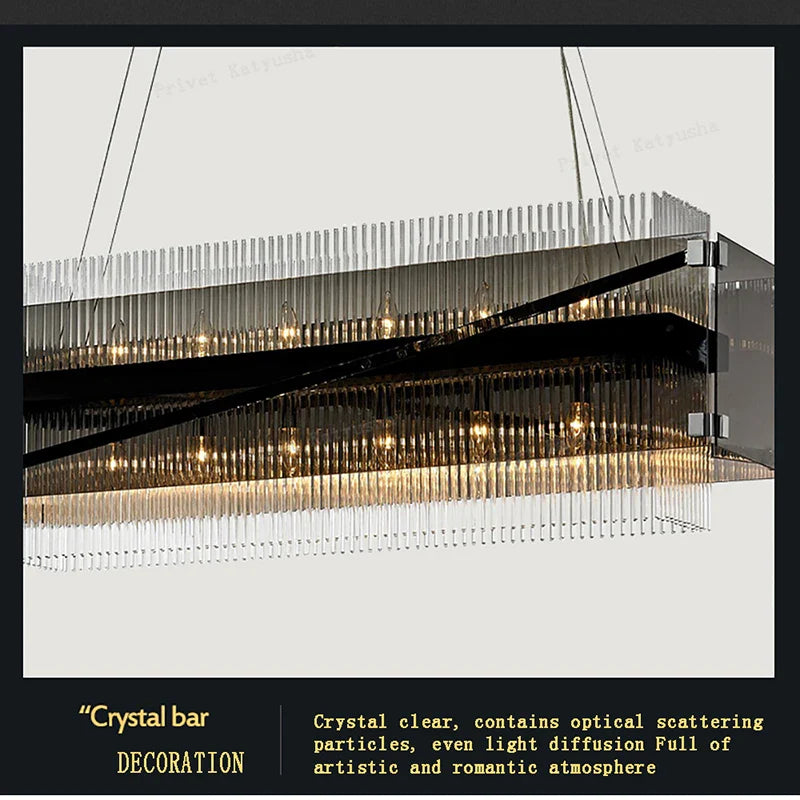 Afralia™ Crystal Glass Pendant Chandelier for Luxe Dining Room Decor