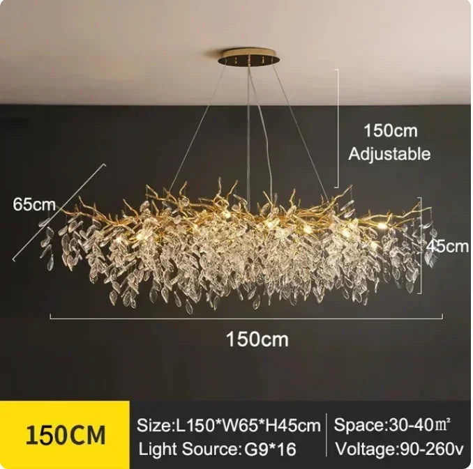 Afralia™ Modern Minimalist Crystal LED Chandelier for Luxury Living Room