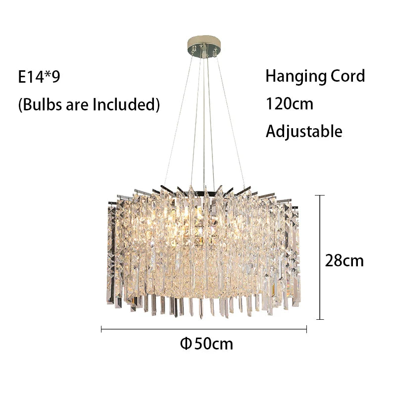 Afralia™ Crystal LED Ceiling Chandelier - Modern Chrome Hanging Lamps