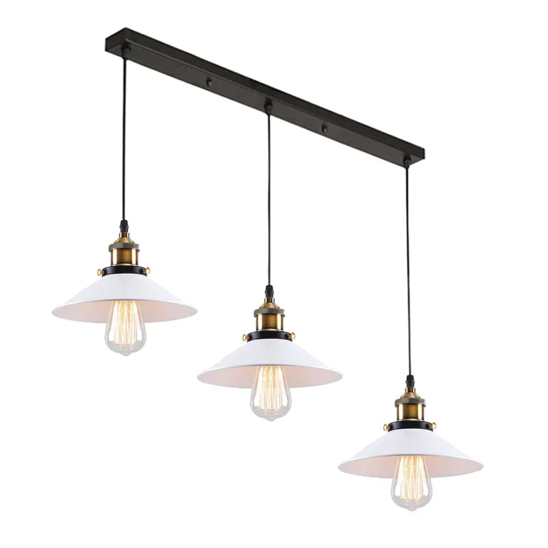 Afralia™ Industrial Ceiling Chandelier for Kitchen Bedroom Restaurant Home, Black/White, 3 Heads