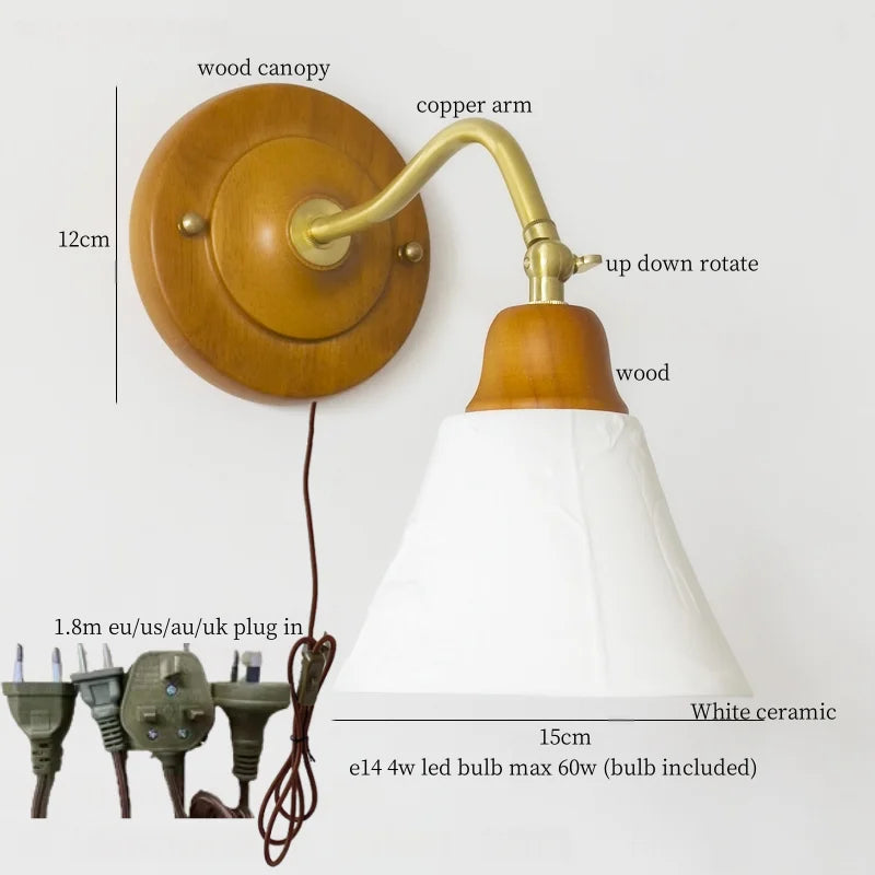 Afralia™ Glass LED Wall Lamp Vintage Style for Living Room Bedroom Loft Bathroom