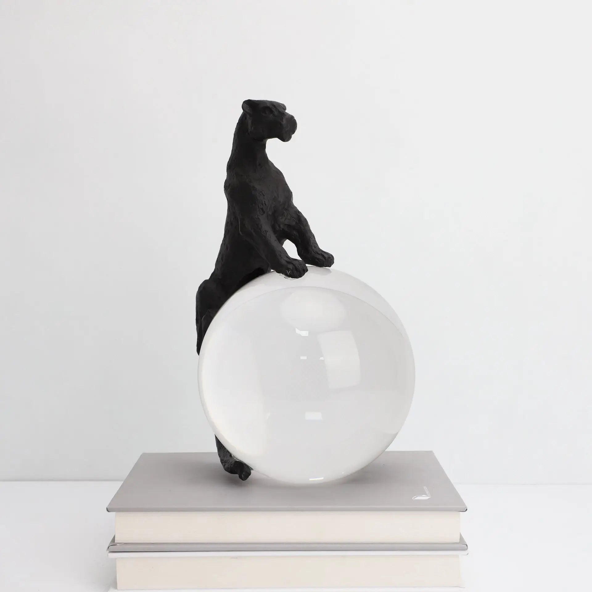 Afralia™ Crystal Ball Metal Animal Sculptures Home Decor Figurines
