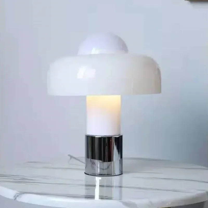 Afralia™ Modern Art Glass Hat Table Lamp for Bedroom, Postmodern Retro Decor