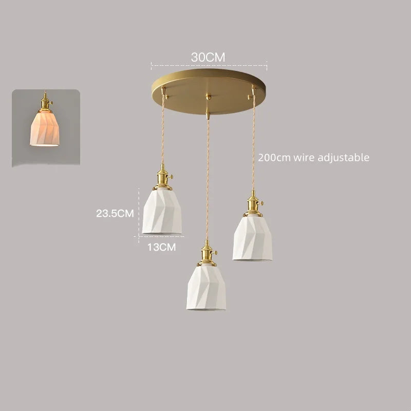 Afralia™ White Ceramic LED Pendant Lamp Modern Hanging Light Fixtures