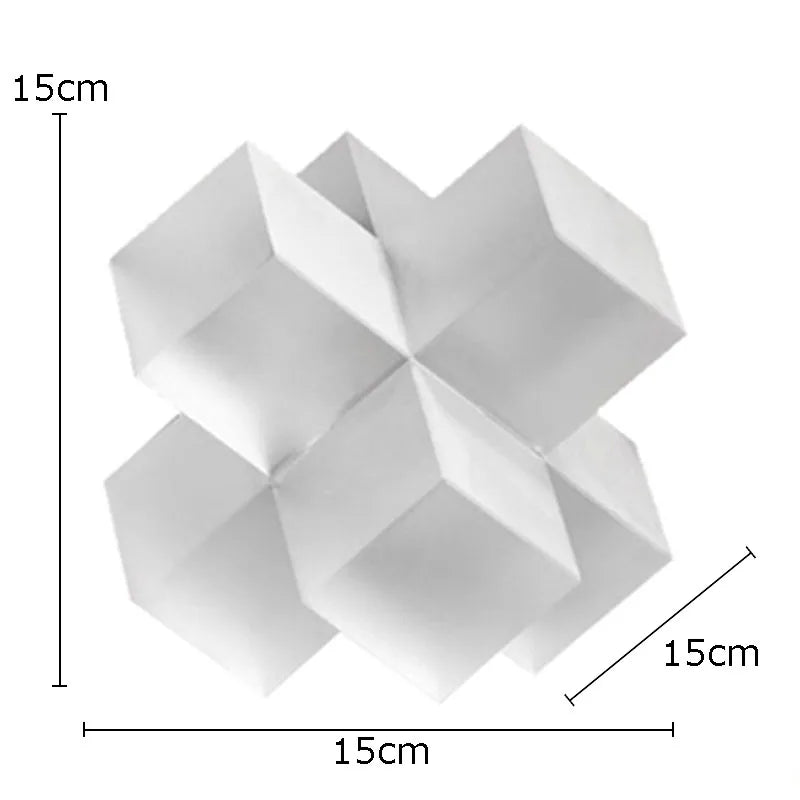 Afralia™ Cross Crystal Geometric Glass Sculpture Desk Decoration Frosted Square Statue