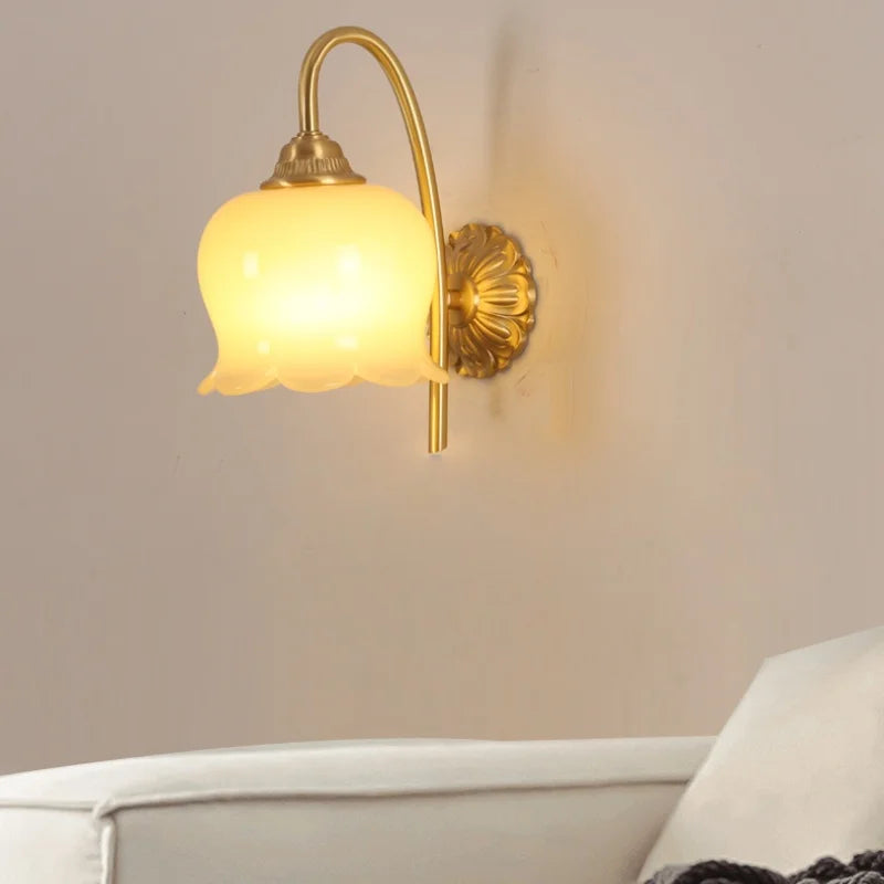 Afralia™ Copper LED Wall Light Fixture for Bedroom, Bathroom, and Stairway