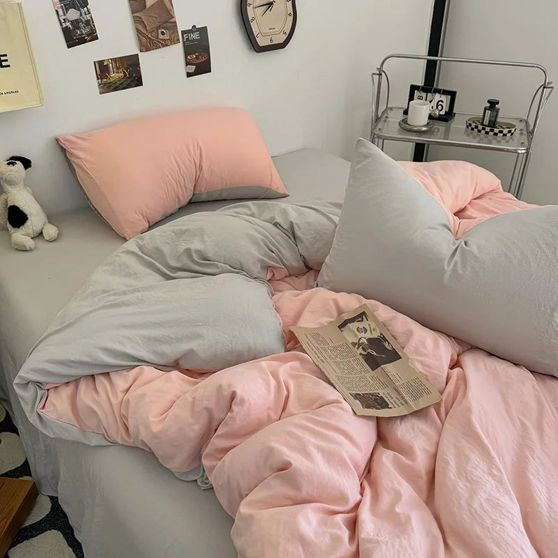 Afralia™ Nordic Solid Color Fitted Sheet Set - Soft & Colorfast Comforter for All Seasons