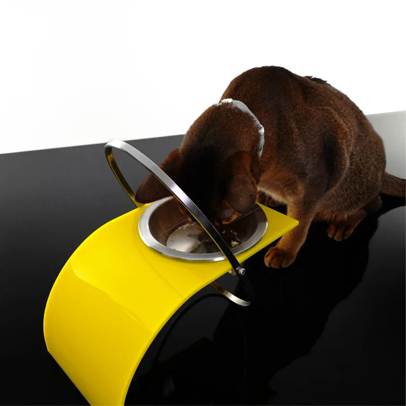 Afralia™ Stainless Steel Pet Bowl - Modern Minimalist Orbital Planet Design