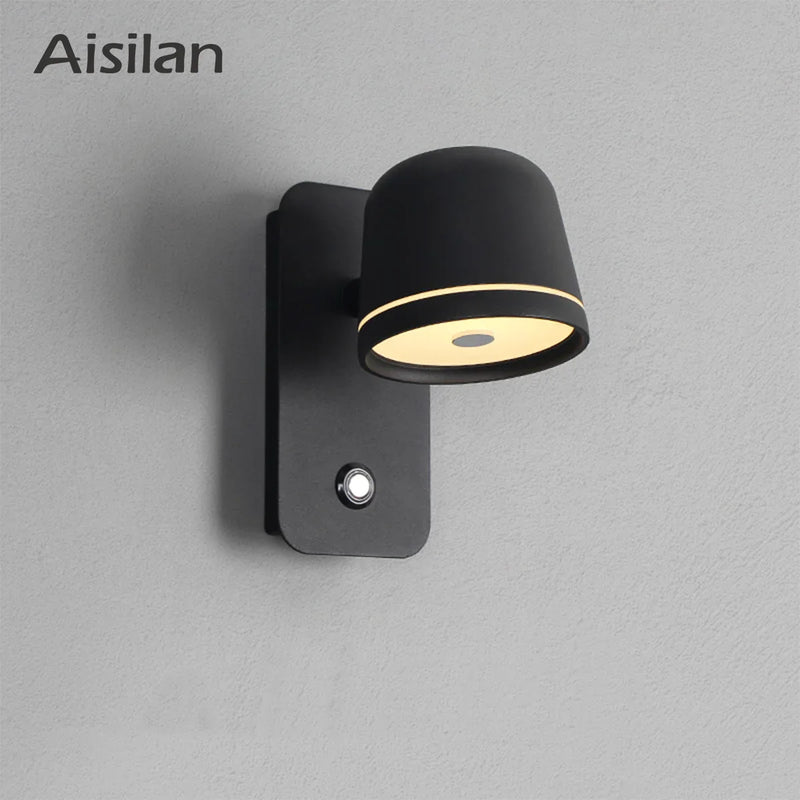 Afralia™ LED Wall Lamp: Touch Dimmer, Adjustable 3-CCT Brightness Wall Sconce