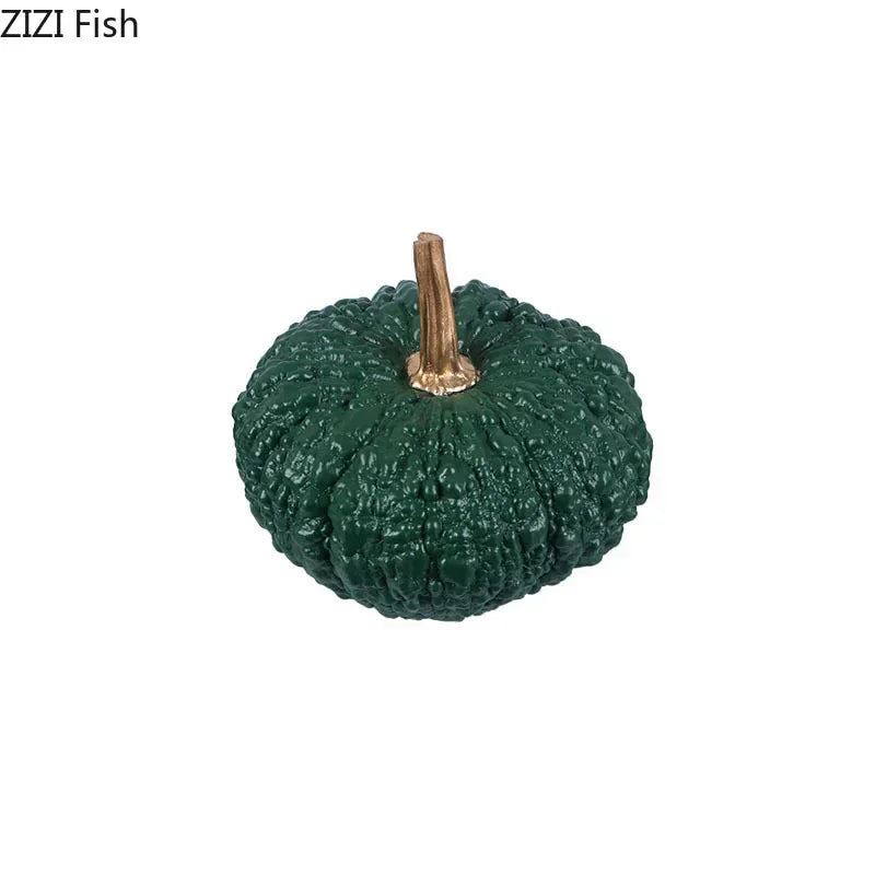 Afralia™ Gold Pumpkin Resin Sculpture Ornaments Home Decor-Artistic Room Aesthetics