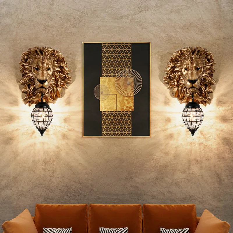 Afralia™ Nordic Lion Wall Light: Modern Resin Lamp for Home Decor and Interior Lighting