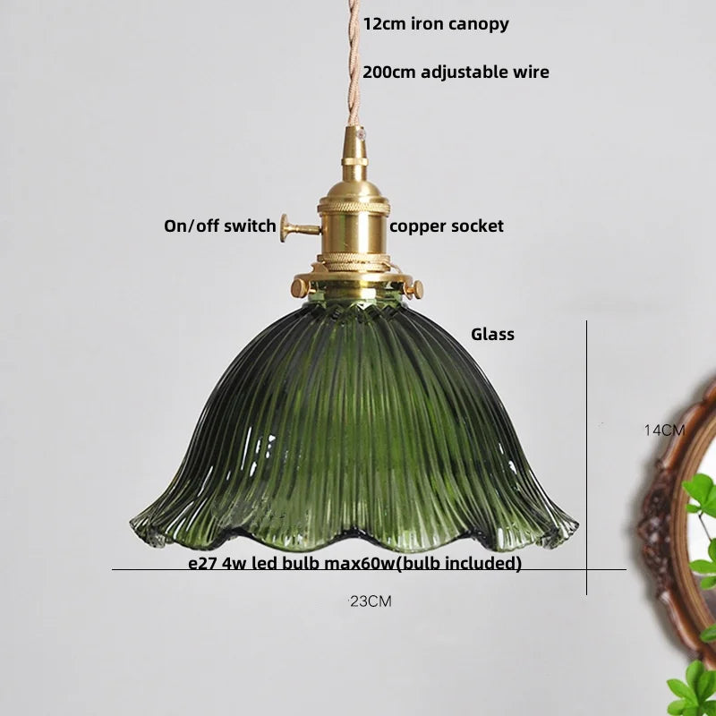 Afralia™ Orange Glass LED Pendant Light with Knob Switch - Nordic Modern Design