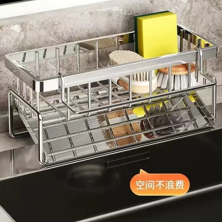 Afralia™ Stainless Steel Wall Mounted Bathroom & Kitchen Storage Shelf