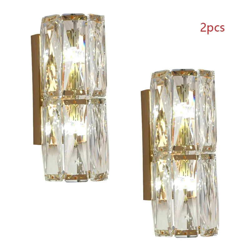 Afralia™ Modern Luxury Crystal Wall Sconce LED Light for Home Decor