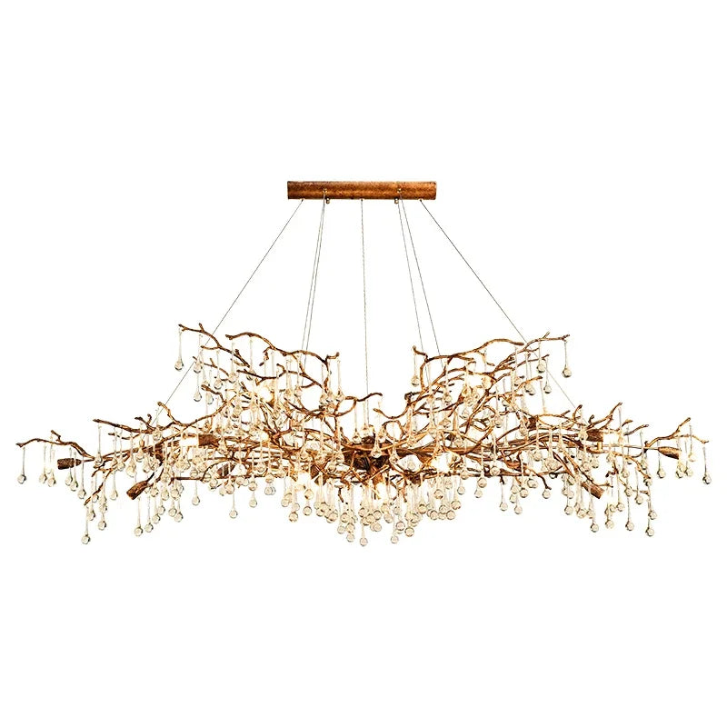 Afralia™ Gold Crystal Chandelier: Modern LED Luxury Lighting for Living Room Villa